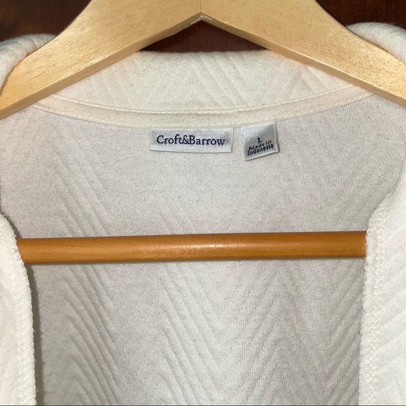 CROFT & BORROW | Off White/Cream Cotton Blend Zip Vest - Picture 5 of 9